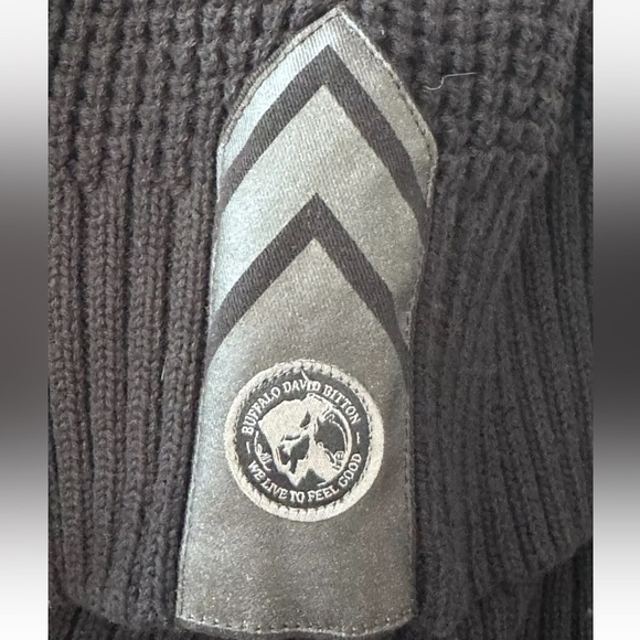 Buffalo David Bitton Commando Sweater Mens XXL Black Knit Extra Long Rocker City - Picture 8 of 11